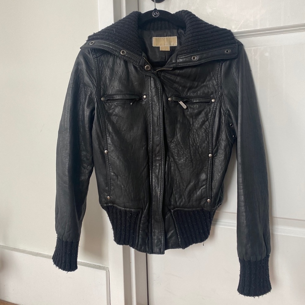 Michael Michael Kors Leather Moto Jacket - S/P